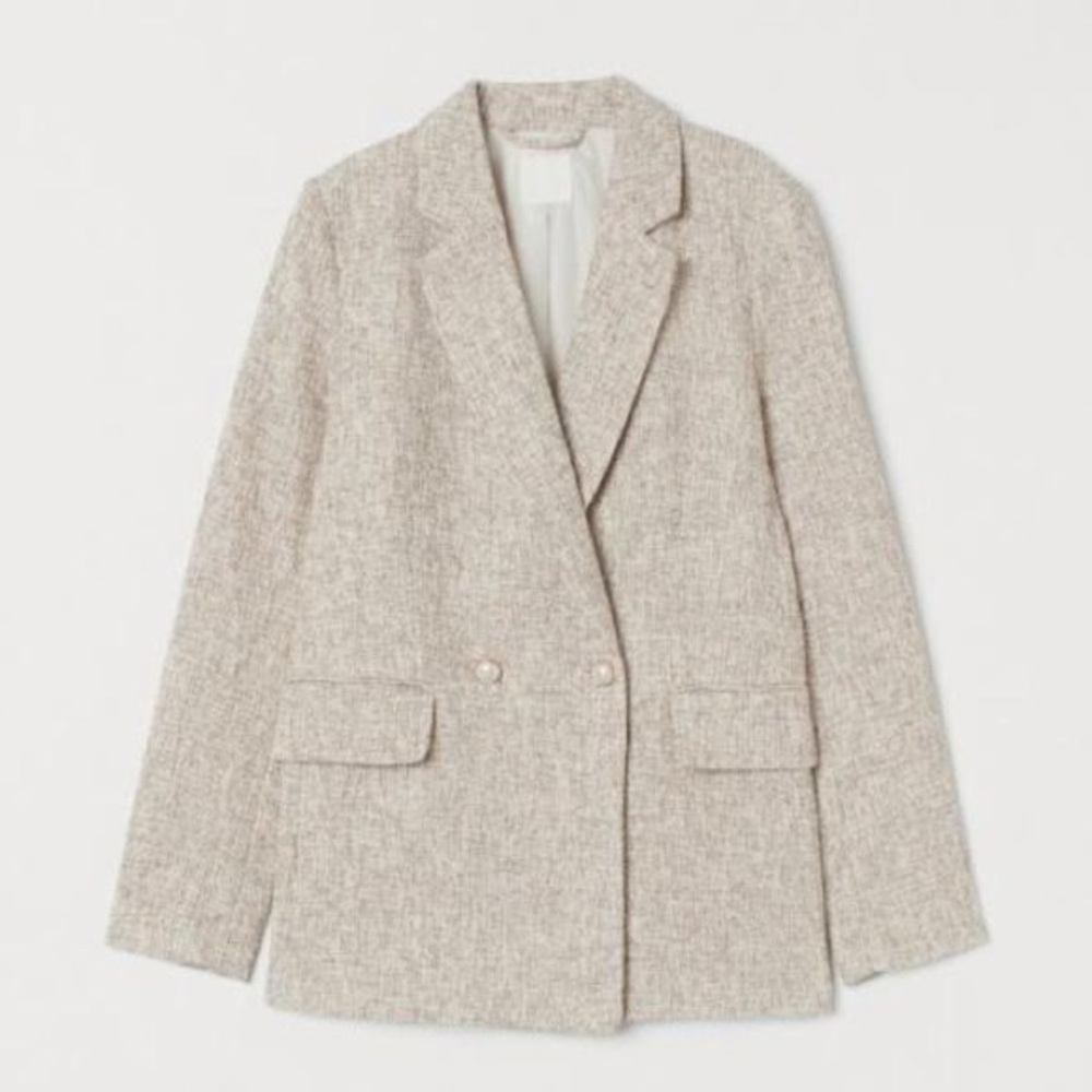 H&M Beige Textured Blazer